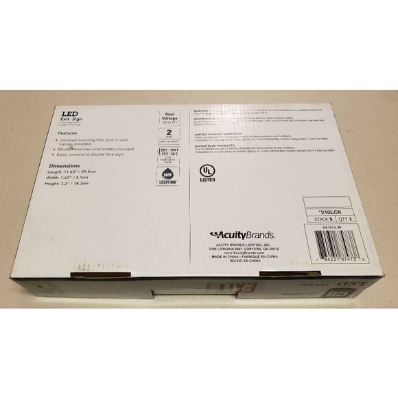 Lithonia Lighting LED Emergency Exit Sign Compliant Red Letters Brand New In Box - Picture 3 of 3